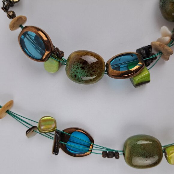 Vintage Premier Designs  Floating Bead 4 Strand Necklace and Bracelet Set - Picture 14 of 16